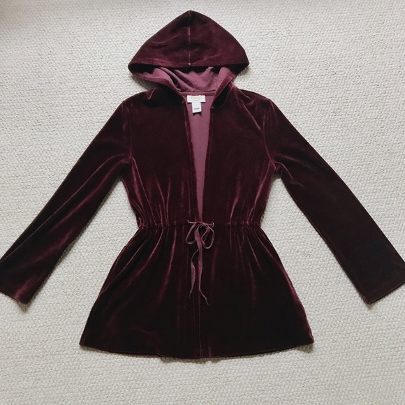 velour hooded jacket